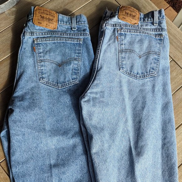 Vintage 90's LEVI Strauss & Co Orange Tab 550 Relaxed Jeans 40x32 (x2) - Picture 1 of 7
